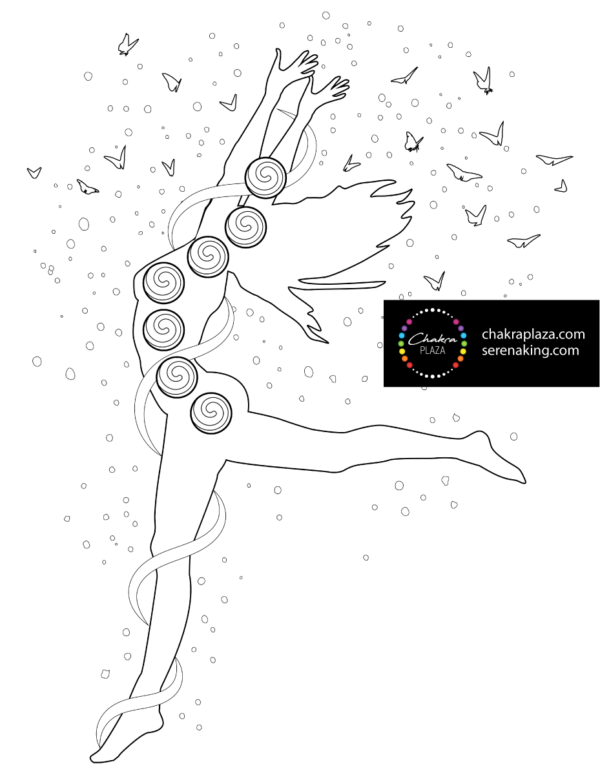 Dancing Woman Chakra Centers Coloring Page