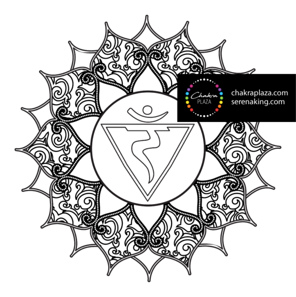 Solar Plexus Chakra Sun Mandala Coloring Page