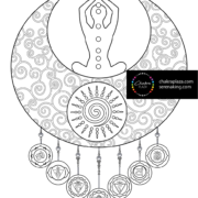 7 Chakra Woman Moon & Sun Coloring Page