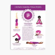 Crown Chakra Yoga Poses Chart & Illustration