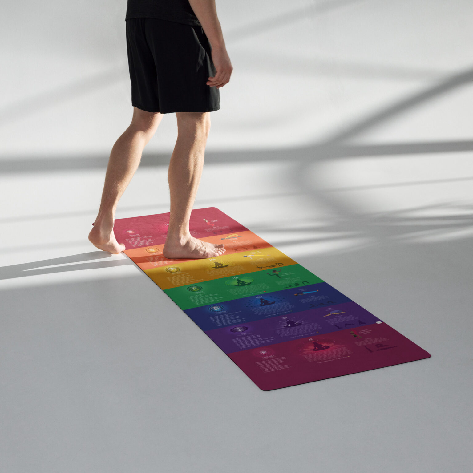 7 Chakra Yoga Poses, Affirmations, Visualization Yoga Mat – Chakra Plaza