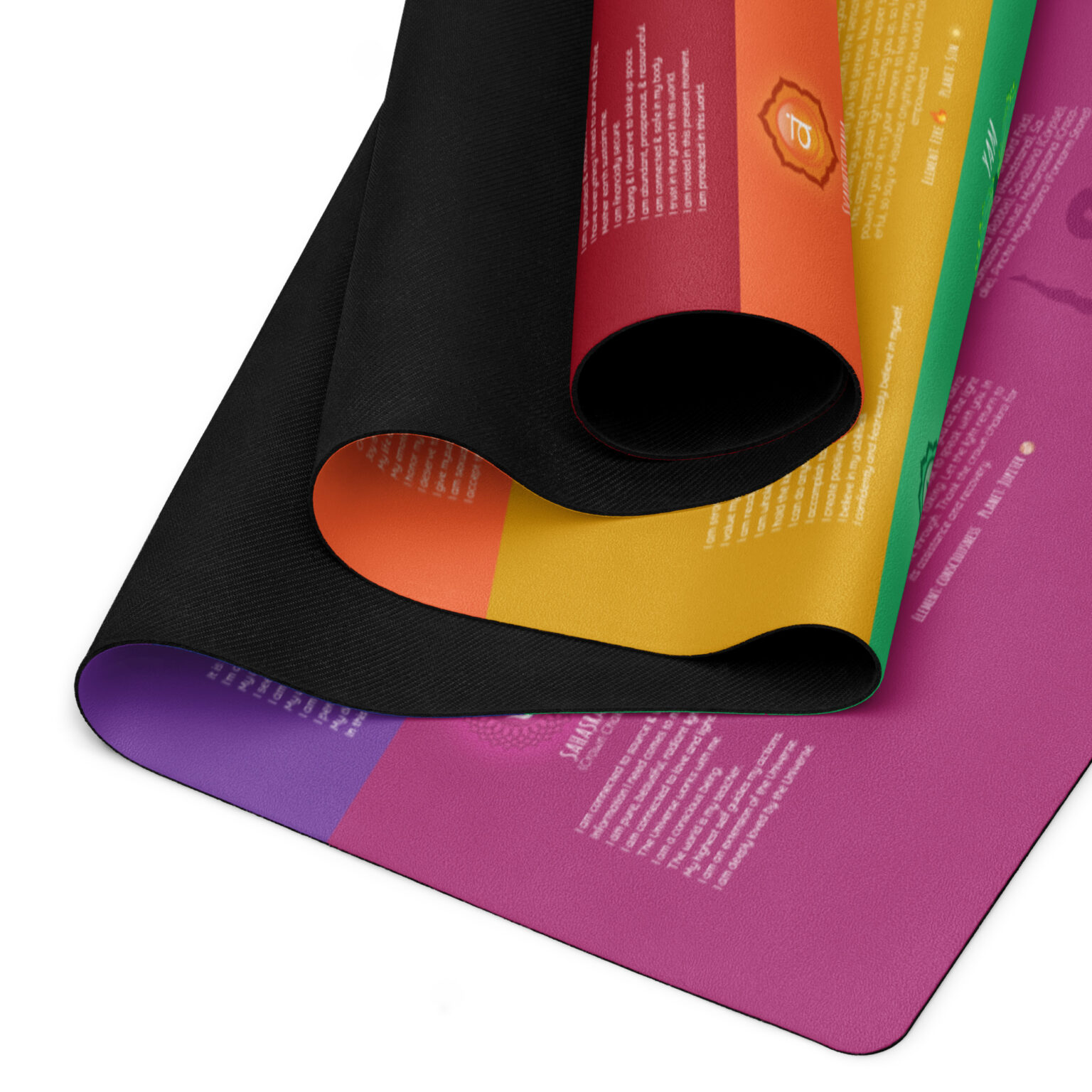 7 Chakra Yoga Poses, Affirmations, Visualization Yoga Mat – Chakra Plaza
