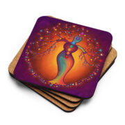 7 Chakra Centers Female Heart Tree Cork-back Coaster