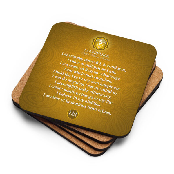 Solar Plexus Affirmations Cork-back Coaster